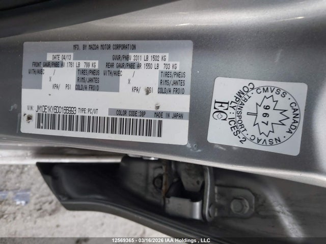 Aukcja sprzedaży 2013 Mazda Mazda2, vin: JM1DE1KY6D0166993, numer aukcji: 12569365