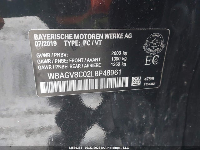 Продаж на аукціоні авто 2020 Bmw M850i Gran Coupe Xdrive, vin: WBAGV8C02LBP48961, номер лоту: 12569381