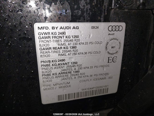 WA1EAAFY2S2021021 Audi Q5 Premium Plus 45