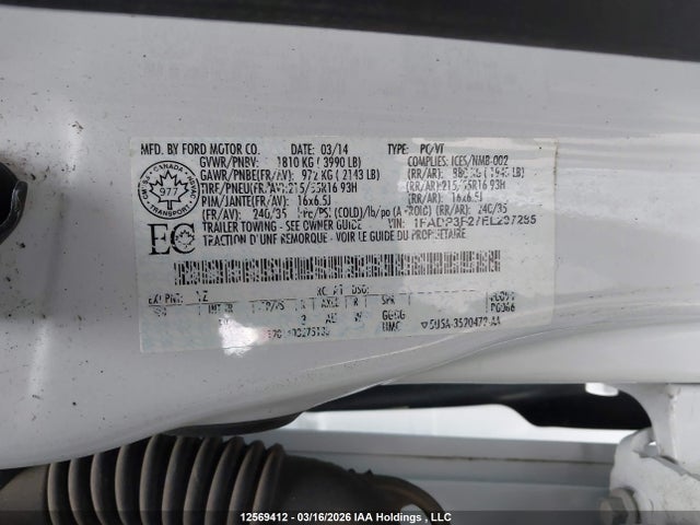 2014 Ford Focus Se მანქანა იყიდება აუქციონზე, vin: 1FADP3F27EL297285, აუქციონის ნომერი: 12569412