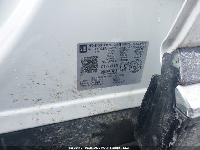 Продаж на аукціоні авто 2025 Chevrolet Equinox Ev Lt, vin: 3GN7DLRR4SS151593, номер лоту: 12569416