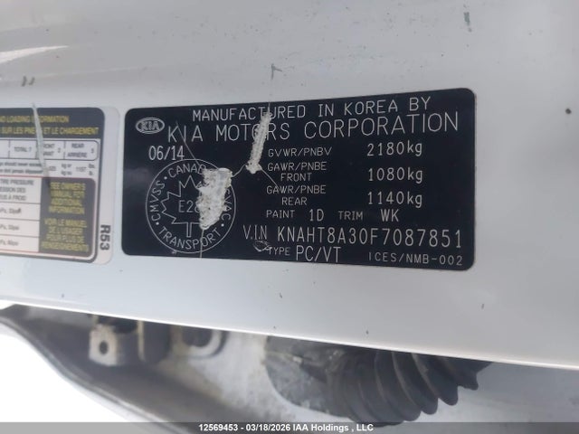 Aukcja sprzedaży 2015 Kia Rondo Lx/lx Value/lx Winter Edition, vin: KNAHT8A30F7087851, numer aukcji: 12569453