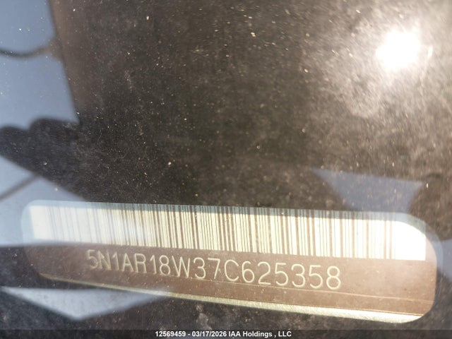 2007 Nissan Pathfinder S მანქანა იყიდება აუქციონზე, vin: 5N1AR18W37C625358, აუქციონის ნომერი: 12569459