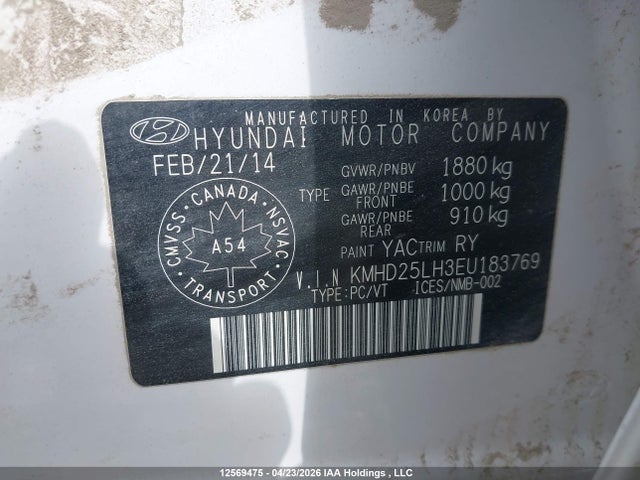 KMHD25LH3EU183769 Hyundai ELANTRA GT