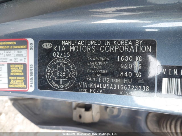 KNADM5A31G6723338 KIA Rio