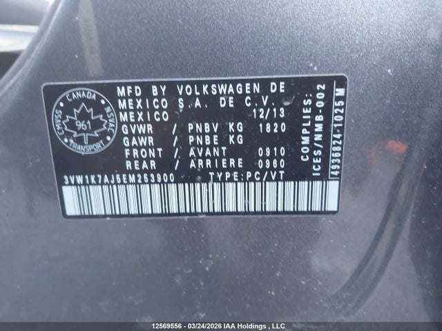 3VW1K7AJ5EM253900 Volkswagen JETTA S