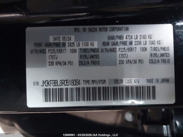 JM3KFBBL8R0518064 Mazda Cx-5 Select
