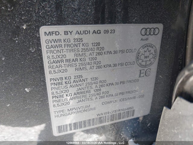 WA1EECF37R1034853 Audi Q3 45 Progressiv