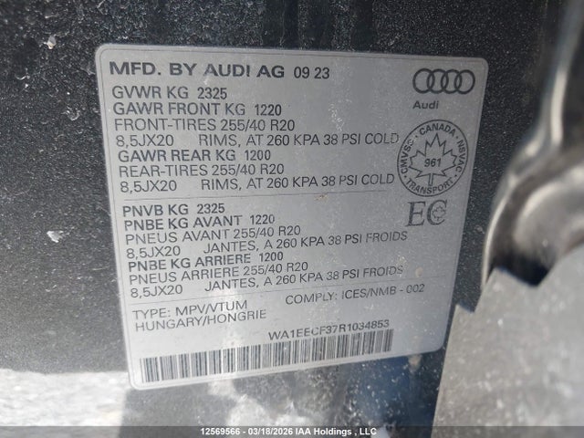 WA1EECF37R1034853 Audi Q3 45 Progressiv