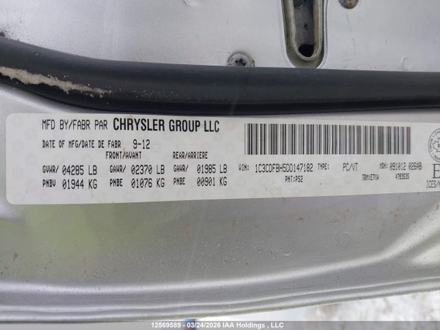 2013 Dodge Dart Sxt/rallye მანქანა იყიდება აუქციონზე, vin: 1C3CDFBH5DD147182, აუქციონის ნომერი: 12569589