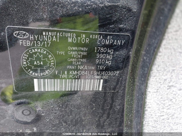 KMHD84LF9HU403072 Hyundai Elantra Se/value/limited