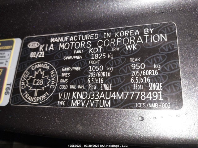 KNDJ33AU4M7778491 KIA SOUL EX