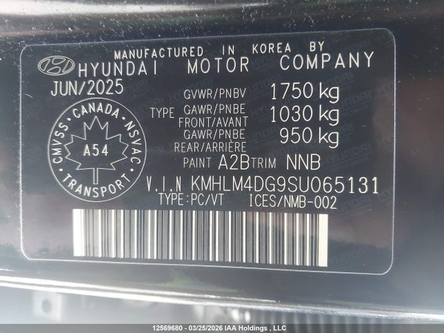 Aukcja sprzedaży 2025 Hyundai Elantra Preferred With Tech Package, vin: KMHLM4DG9SU065131, numer aukcji: 12569680