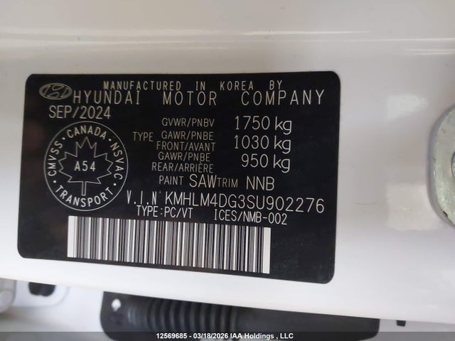 KMHLM4DG3SU902276 Hyundai Elantra Preferred