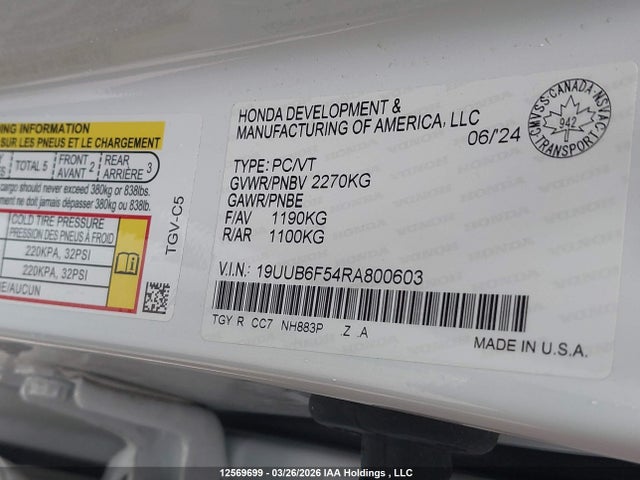19UUB6F54RA800603 Acura Tlx A-spec