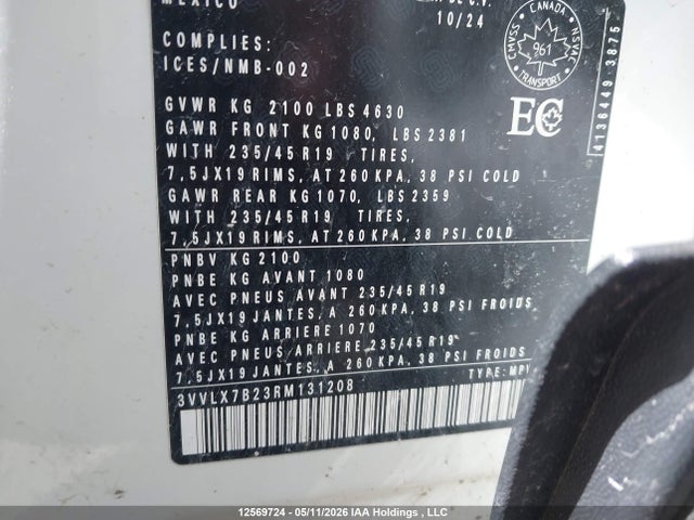 Aukcja sprzedaży 2024 Volkswagen Taos, vin: 3VVLX7B23RM131208, numer aukcji: 12569724