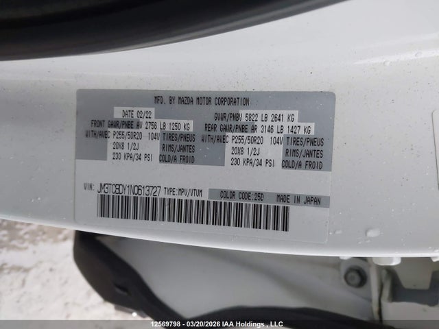 JM3TCBDY1N0613727 Mazda Cx-9 Gt/kuro Edition