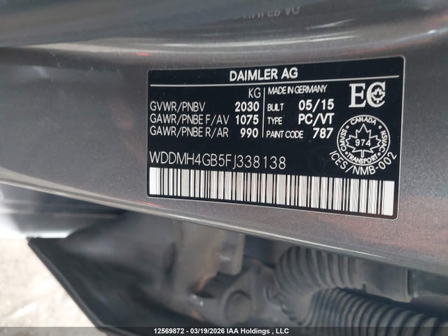 WDDMH4GB5FJ338138 Mercedes-Benz B 250 4matic