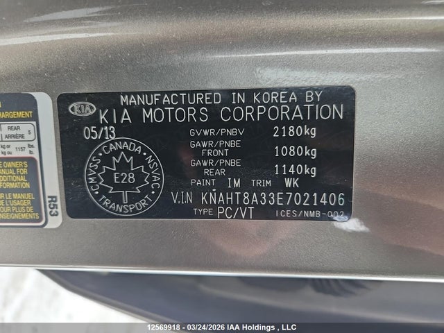 Aukcja sprzedaży 2014 Kia Rondo, vin: KNAHT8A33E7021406, numer aukcji: 12569918