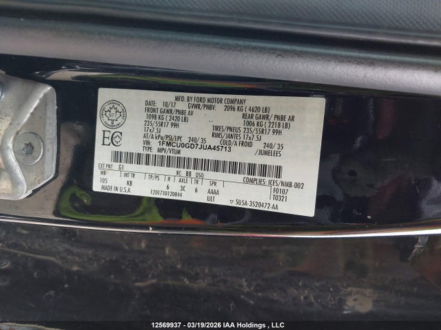 1FMCU0GD7JUA45713 Ford Escape