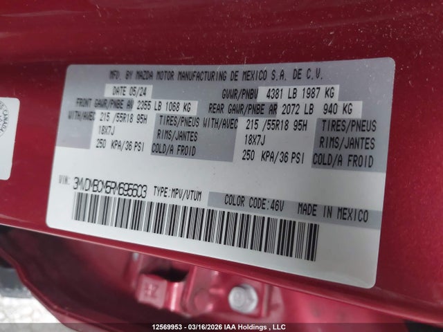 Aukcja sprzedaży 2024 Mazda Cx-30 Preferred, vin: 3MVDMBCM5RM695603, numer aukcji: 12569953