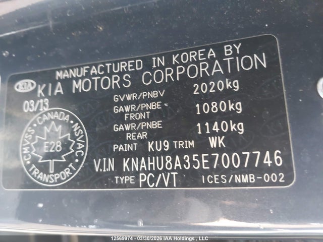 Aukcja sprzedaży 2014 Kia Rondo, vin: KNAHU8A35E7007746, numer aukcji: 12569974