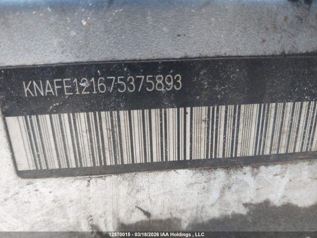 Продажа на аукционе авто 2007 Kia Spectra, vin: KNAFE121675375893, номер лота: 12570015