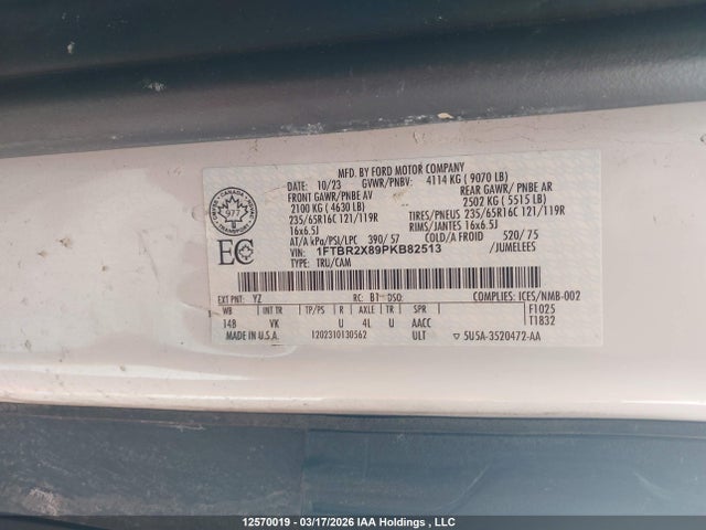 1FTBR2X89PKB82513 Ford Transit T-250