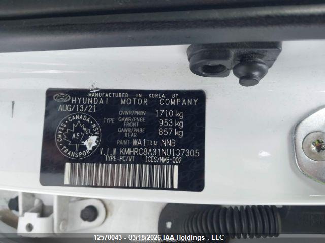 Продаж на аукціоні авто 2022 Hyundai Venue Sel/limited, vin: KMHRC8A31NU137305, номер лоту: 12570043