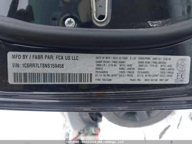 1C6RR7LT8NS159458 RAM 1500 Classic Slt