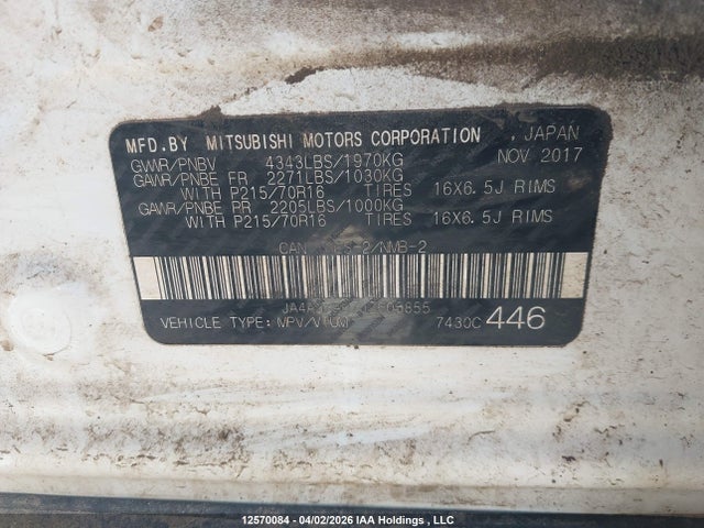 JA4AJ3AU7JZ605855 Mitsubishi RVR SE