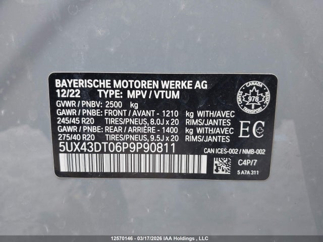 5UX43DT06P9P90811 BMW X4 M40i