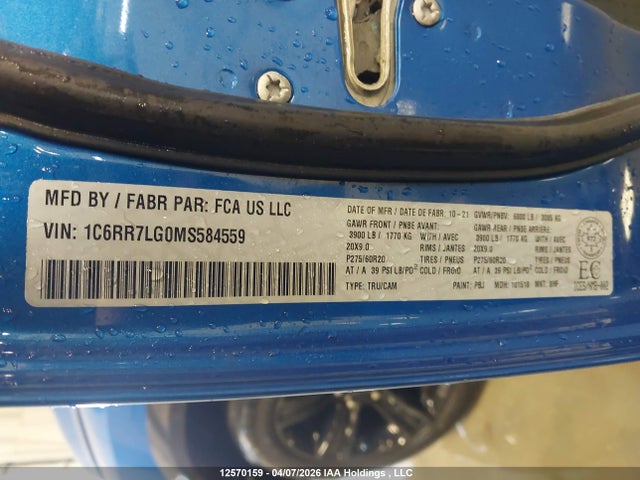 1C6RR7LG0MS584559 RAM 1500 Classic Slt