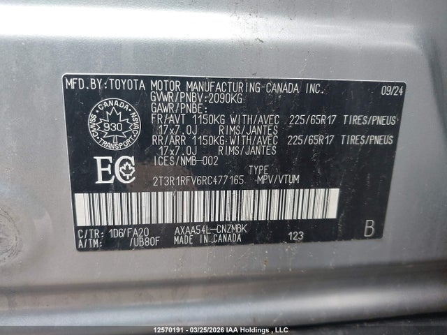 2T3R1RFV6RC477165 Toyota Rav4 Xle