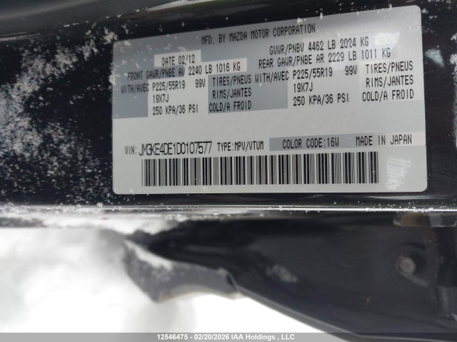 Aukcja sprzedaży 2013 Mazda Cx-5 Gt, vin: JM3KE4DE1D0107577, numer aukcji: 12546475