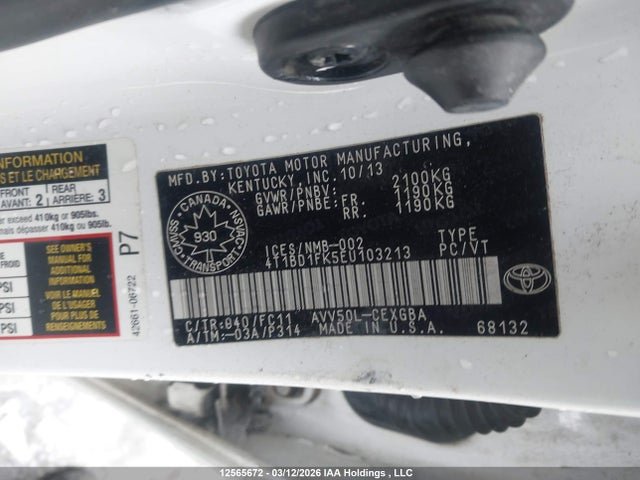 Продаж на аукціоні авто 2014 Toyota Camry Hybrid Xle, vin: 4T1BD1FK5EU103213, номер лоту: 12565672