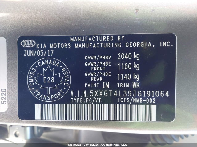 5XXGT4L39JG191064 KIA OPTIMA LX/S