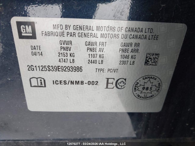 2G1125S39E9293986 Chevrolet Impala 2lt