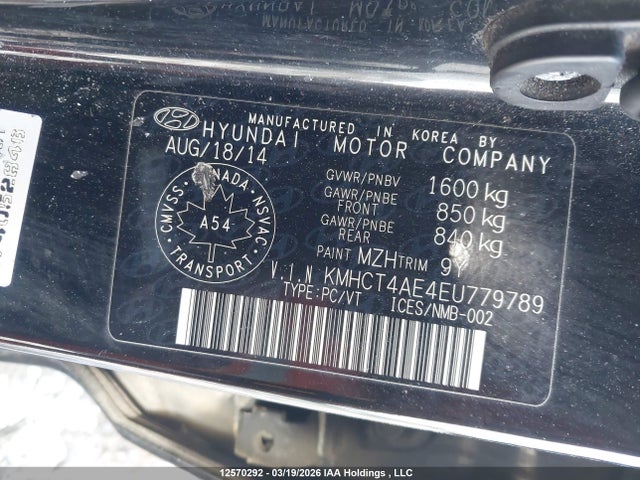 Продажа на аукционе авто 2014 Hyundai Accent Gls/gs, vin: KMHCT4AE4EU779789, номер лота: 12570292