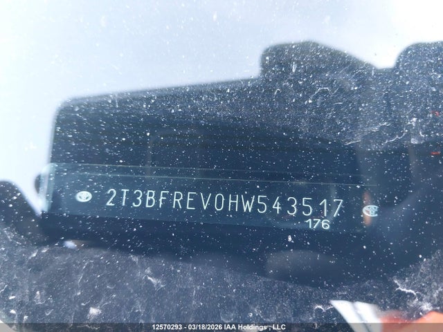 12570293 :رقم المزاد ، 2T3BFREV0HW543517 vin ، 2017 Toyota Rav4 Le مزاد بيع