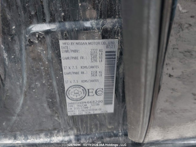 1N6ED1EK8PN668200 Nissan Frontier Pro-4x