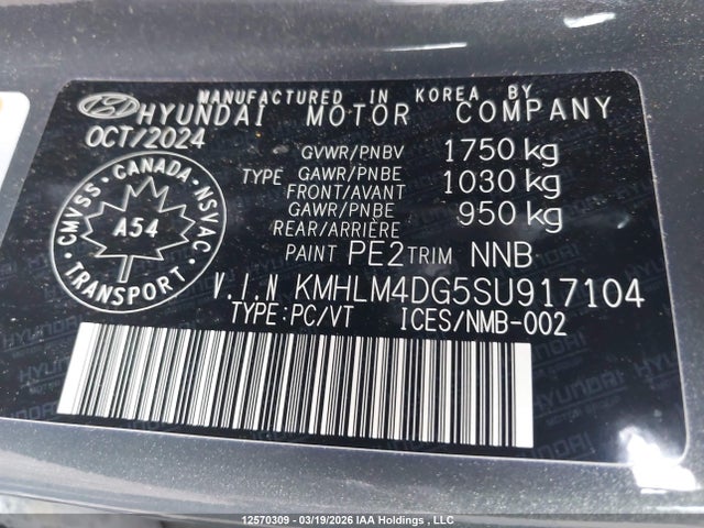 Aukcja sprzedaży 2025 Hyundai Elantra, vin: KMHLM4DG5SU917104, numer aukcji: 12570309