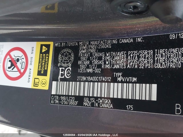 Auction sale of the 2013 Lexus Rx 350 F Sport, vin: 2T2BK1BA0DC174012, lot number: 12558084
