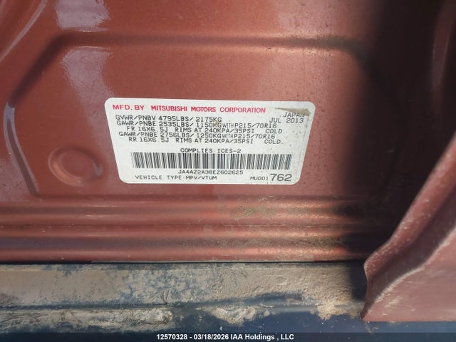 JA4AZ2A38EZ602625 Mitsubishi Outlander Es