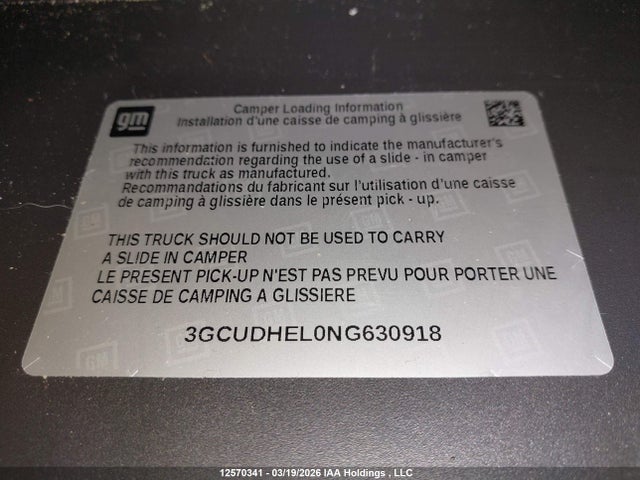 2022 Chevrolet Silverado 1500 Zr2 მანქანა იყიდება აუქციონზე, vin: 3GCUDHEL0NG630918, აუქციონის ნომერი: 12570341