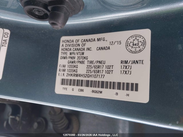 2HKRM4H52GH107177 Honda CR-V