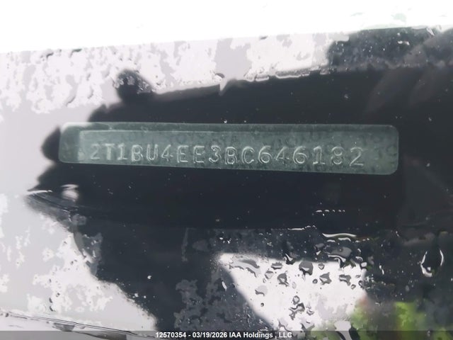2011 Toyota Corolla S მანქანა იყიდება აუქციონზე, vin: 2T1BU4EE3BC646182, აუქციონის ნომერი: 12570354