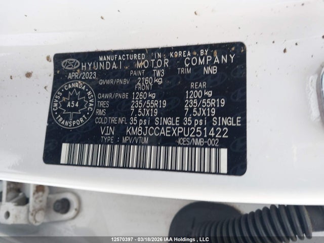 Hyundai TUCSON SEL 2023 KM8JCCAEXPU251422 Image 9