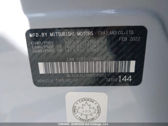 ML32AUHJ0NH006032 Mitsubishi Mirage Carbon Edition/es/se