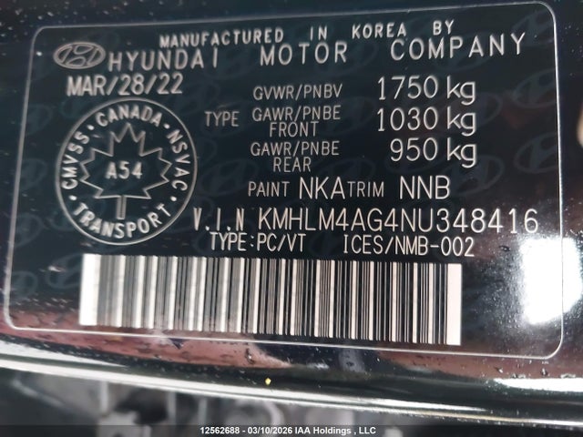 2022 Hyundai Elantra Preferred Ivt With Sun And Tech Package მანქანა იყიდება აუქციონზე, vin: KMHLM4AG4NU348416, აუქციონის ნომერი: 12562688
